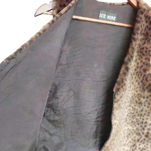 Beautiful Vintage Leopard Print Faux Fur Vest USA - Picture 3 of 6